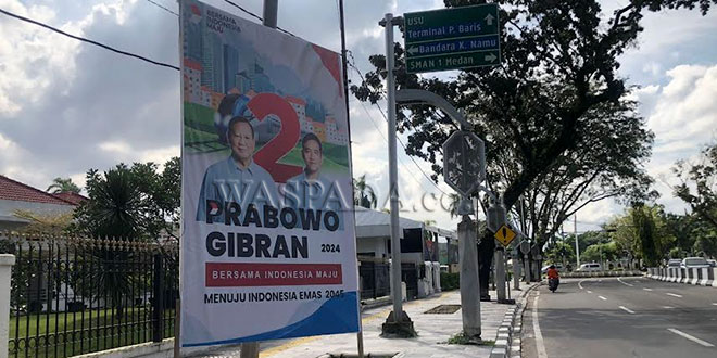 TKD Prabowo-Gibran Pasang APK di Jalan Protokol Meskipun Dilarang Pemko Medan