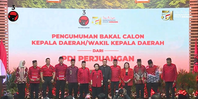 Pengumuman DPP PDIP 4 Pasang Bacakada di Sumut – Waspada Online